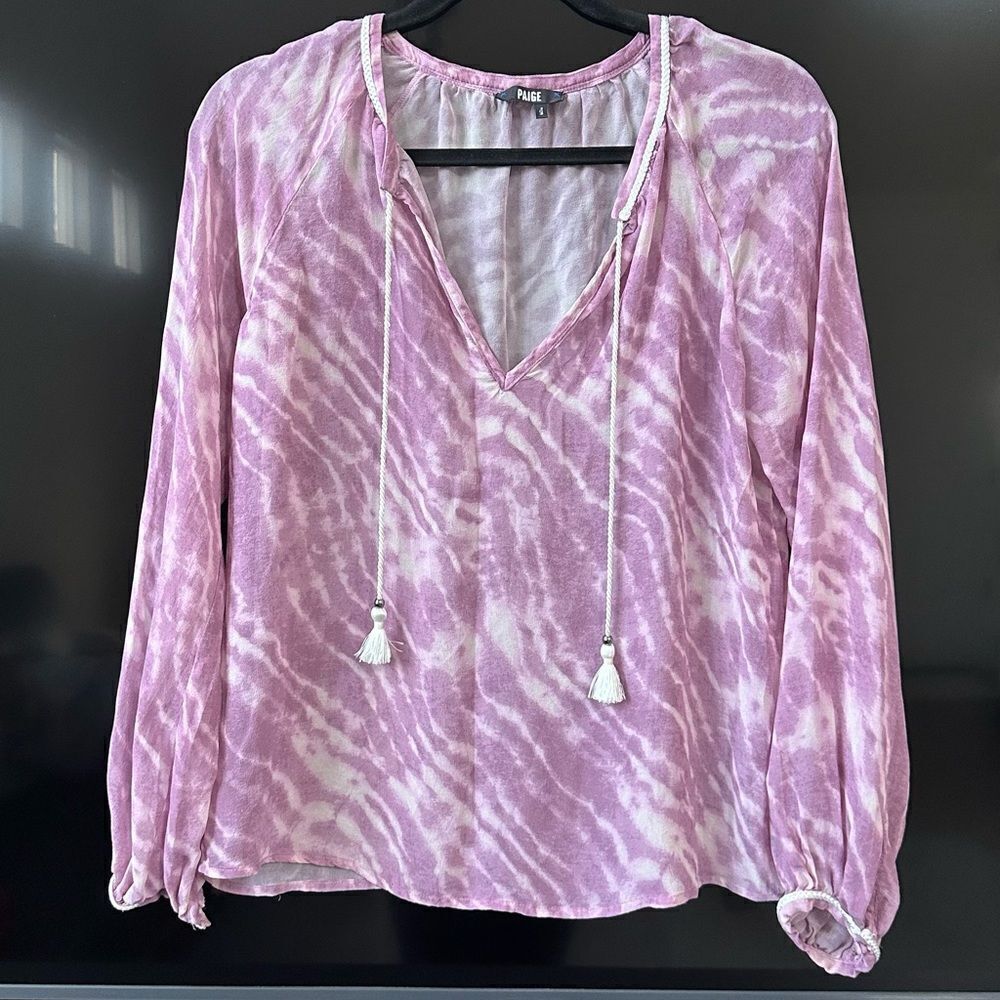PAIGE Clarissa Silk Tie Dye Long Sleeve Top